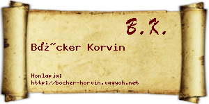 Böcker Korvin névjegykártya